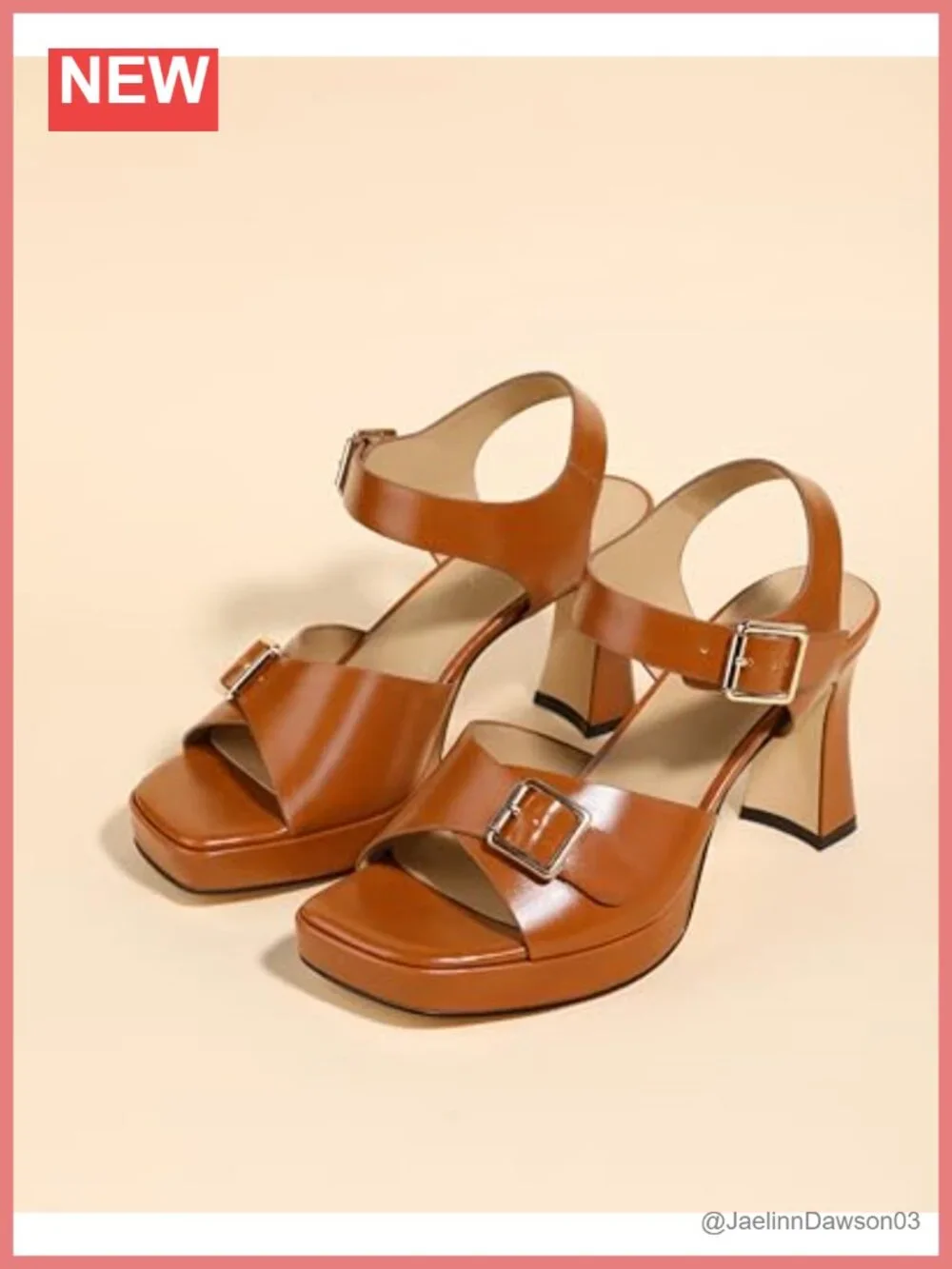 Chunky Heel Platform Sandals Open Toe Ankle Strap Block Heels Wedding Party
